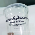 U Shape Manufacturer Drinking Beverage Coffee Beer Juice Transparent Clear Plastic Cup with Dome Flat Lid